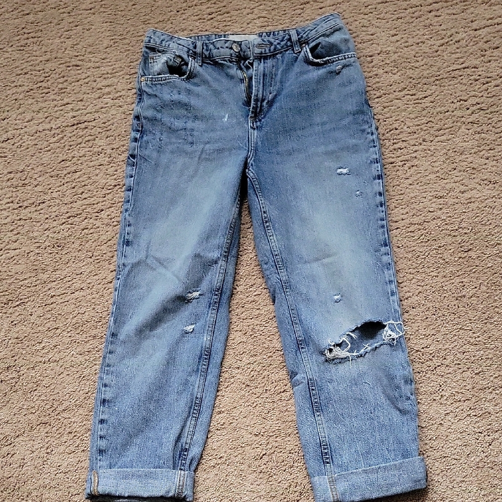 We The Free Medium Blue Ripped Wide Leg Jeans